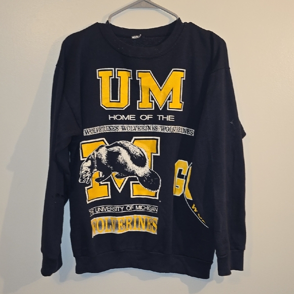 Other - University of Michigan Navy And Gold Vintage 90's Sweatshirt